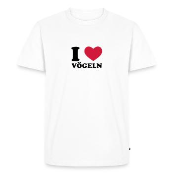 I Love birds - Men's Premium Organic T-Shirt - white - Front - Nico (187cm)