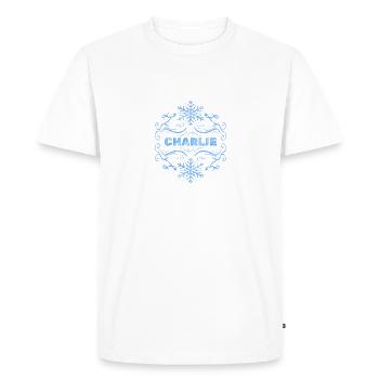 Charlie d’hiver - T-shirt Premium bio Homme - blanc - Devant - Nico (187cm)