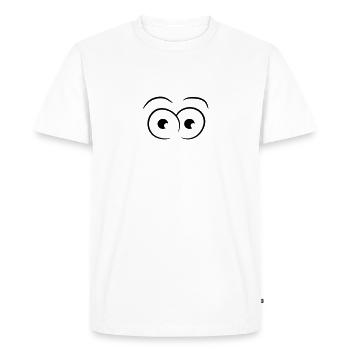 Yeux effrayés drôle - T-shirt Premium bio Homme - blanc - Devant - Nico (187cm)