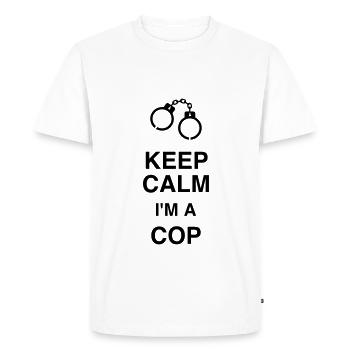 Police / Policier / Flic / Sécurité - T-shirt Premium bio Homme - blanc - Devant - Nico (187cm)