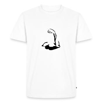 Biceps, Muscle - T-shirt Premium bio Homme - blanc - Devant - Nico (187cm)