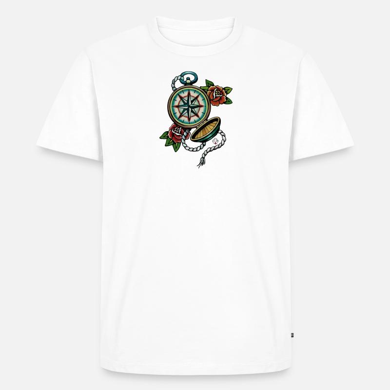 Kompass der alten Schule - Männer Premium Bio T-Shirt - Weiß