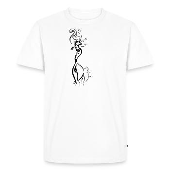 Black drawing mermaid - Men's Premium Organic T-Shirt - white - Front - Nico (187cm)