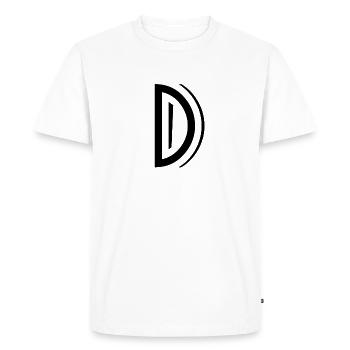 Letter D. - Men's Premium Organic T-Shirt - white - Front - Nico (187cm)