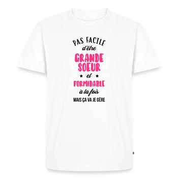 Grande Soeur Sœur Naissance Bébé Famille - Men's Premium Organic T-Shirt - white - Front - Nico (187cm)