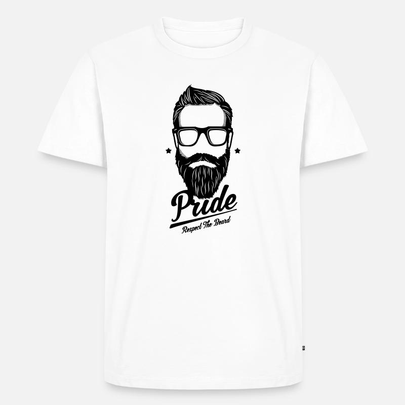 Bart - Respect the beard - Männer Premium Bio T-Shirt - Weiß