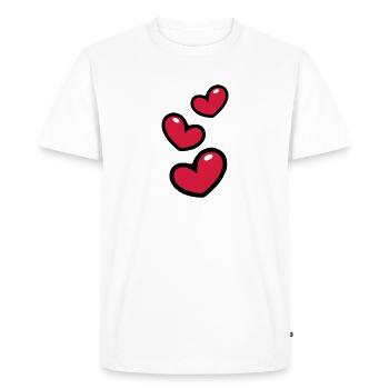 Herzen/Hearts - T-shirt Premium bio Homme - blanc - Devant - Nico (187cm)