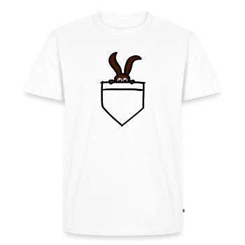 rabbit rabbit rescue breast pocket hase - Men's Premium Organic T-Shirt - white - Front - Nico (187cm)