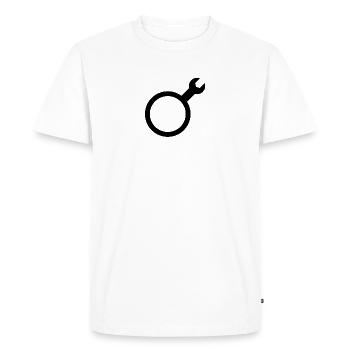 Mechanical male male - Men's Premium Organic T-Shirt - white - Front - Nico (187cm)