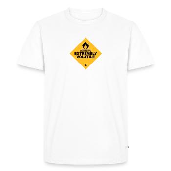 warning extremely volatile square II 2c - Men's Premium Organic T-Shirt - white - Front - Nico (187cm)
