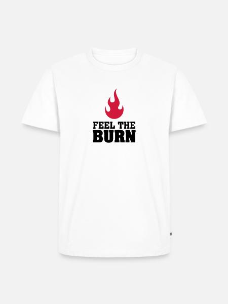 Feel The Burn (Flame) - Männer Premium Bio T-Shirt - Weiß