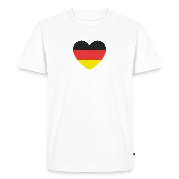 Germany Heart - Men's Premium Organic T-Shirt - white - Front - Nico (187cm)