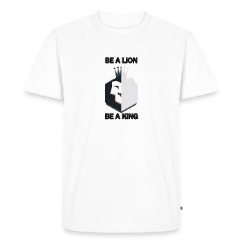Sois un lion sois un roi - T-shirt Premium bio Homme - blanc - Devant - Nico (187cm)