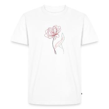 Croquis : Fleur - T-shirt Premium bio Homme - blanc - Devant - Nico (187cm)