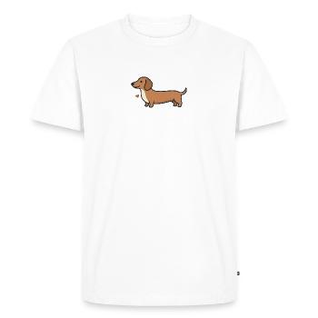 Illustration du cœur de teckel - T-shirt Premium bio Homme - blanc - Devant - Nico (187cm)