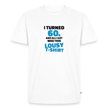 60 Birthday - Men's Premium Organic T-Shirt - white - Front - Nico (187cm)