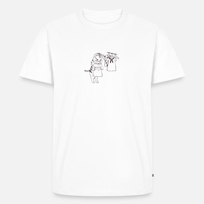 Katze - Männer Premium Bio T-Shirt - Weiß