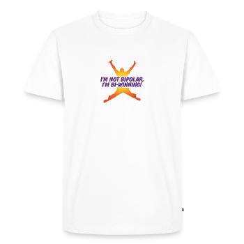Je ne suis pas bipolaire. Je suis Bi-gagnant! - T-shirt Premium bio Homme - blanc - Devant - Nico (187cm)