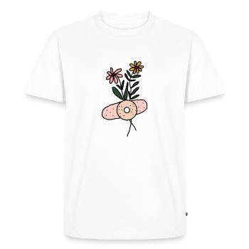 Daisy Bandaged flower plant illustration design. - Men's Premium Organic T-Shirt - white - Front - Nico (187cm)