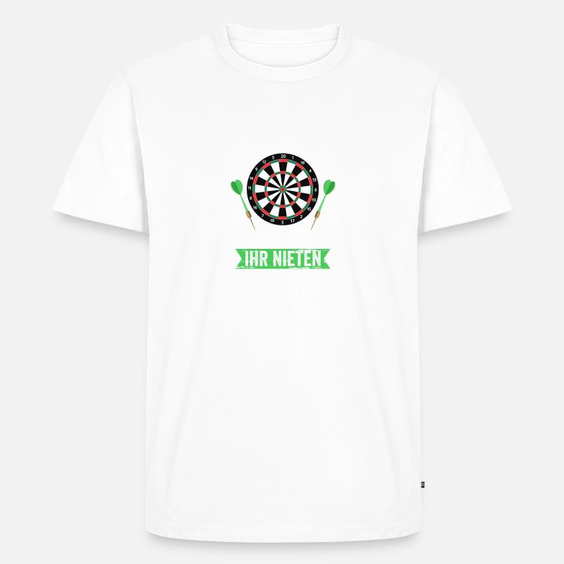 Darten Darts Dartscheibe Geschenk - Männer Premium Bio T-Shirt - Weiß