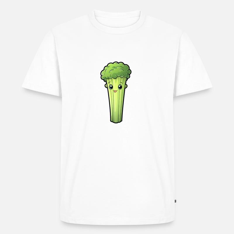 Staudensellerie oder Stangensellerie Kawaii - Männer Premium Bio T-Shirt - Weiß