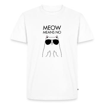 Miaoul signifie pas de chat majeur mâle - T-shirt Premium bio Homme - blanc - Devant - Nico (187cm)