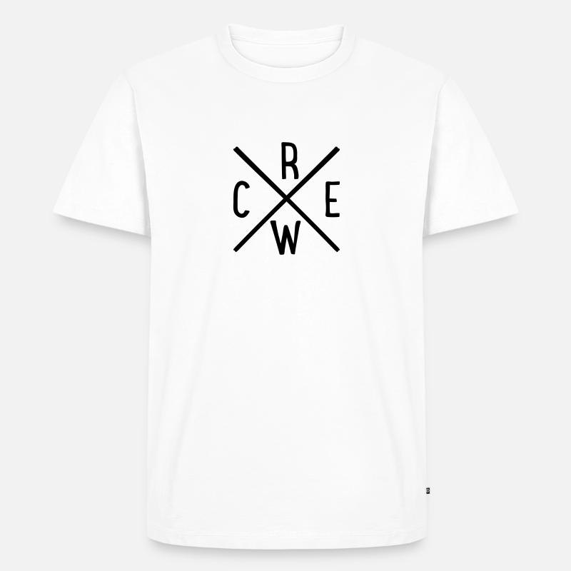 Crew - Männer Premium Bio T-Shirt - Weiß
