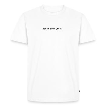 LOGO Over Your Level - Men's Premium Organic T-Shirt - white - Front - Nico (187cm)