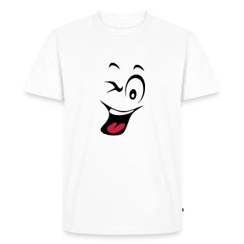 smiley rieur humeur1 - T-shirt Premium bio Homme - blanc - Devant - Nico (187cm)