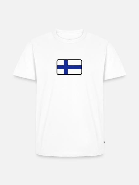 National Flag Of Finland - Men's Premium Organic T-Shirt - white