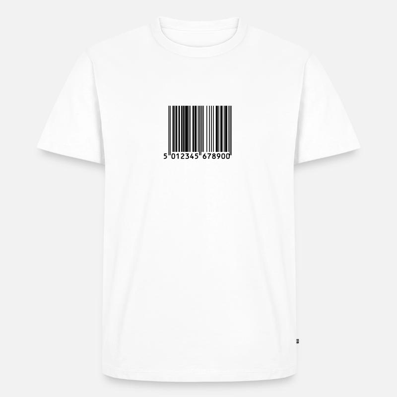 Strichcode - Männer Premium Bio T-Shirt - Weiß