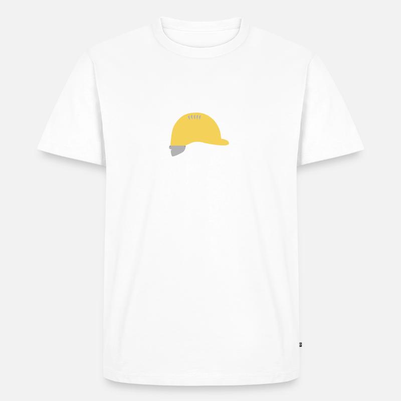 Bauarbeiterhelm - Männer Premium Bio T-Shirt - Weiß