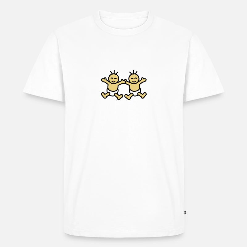 Twin Babys - Männer Premium Bio T-Shirt - Weiß