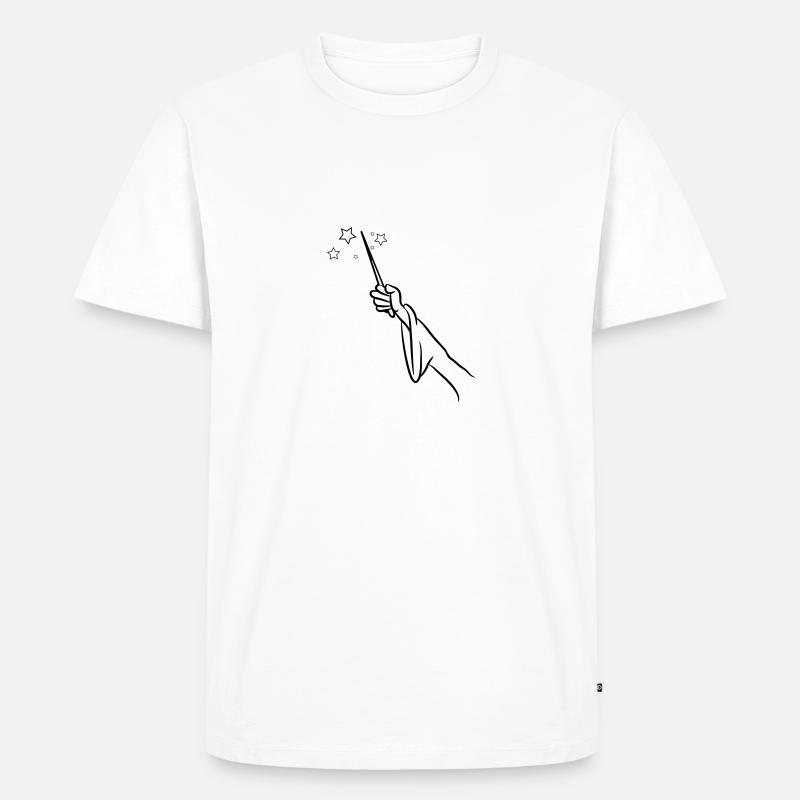 zauberer Zauberstab - Männer Premium Bio T-Shirt - Weiß