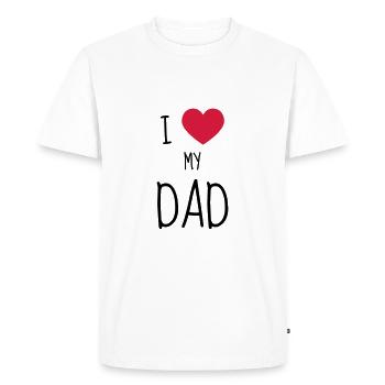 Papa Fête des Pères Naissance Bébé Anniversaire - T-shirt Premium bio Homme - blanc - Devant - Nico (187cm)