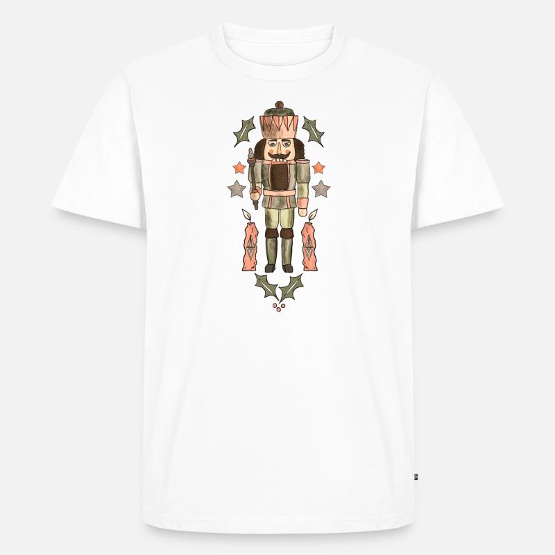 Nussknacker mit Dekor - Männer Premium Bio T-Shirt - Weiß