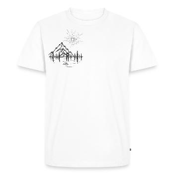 Water Reflection Illustration Natural Landscape - Men's Premium Organic T-Shirt - white - Front - Nico (187cm)
