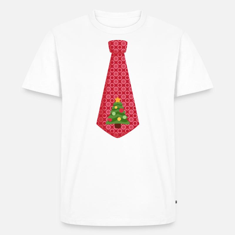 Weihnachtskrawatte - Männer Premium Bio T-Shirt - Weiß
