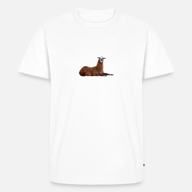 Lama - Männer Premium Bio T-Shirt - Weiß
