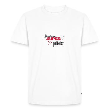 J'suis un super pâtissier - T-shirt Premium bio Homme - blanc - Devant - Nico (187cm)