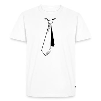 Cravate en mouvement ombre - T-shirt Premium bio Homme - blanc - Devant - Nico (187cm)