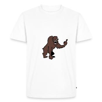 Singe montrant majeur - T-shirt Premium bio Homme - blanc - Devant - Nico (187cm)