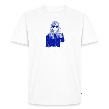 Stylish woman with sunglasses - Men's Premium Organic T-Shirt - white - Front - Nico (187cm)