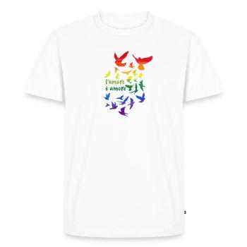 l amore è amore, sourd, sourd, graffiti, arc-en-ciel - T-shirt Premium bio Homme - blanc - Devant - Nico (187cm)
