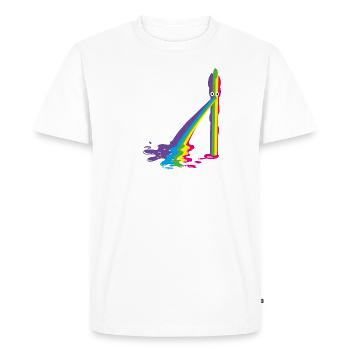 asperges, arc-en-ciel, asperges caca, colorées - T-shirt Premium bio Homme - blanc - Devant - Nico (187cm)
