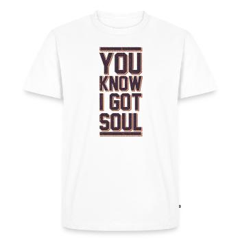 Tu sais que j’ai Soul - T-shirt Premium bio Homme - blanc - Devant - Nico (187cm)