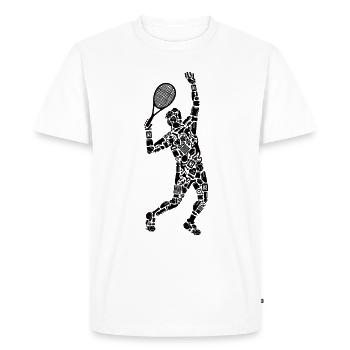 Entraîneur de tennis Symboles Joueur de tennis Garçons Tennis - T-shirt Premium bio Homme - blanc - Devant - Nico (187cm)
