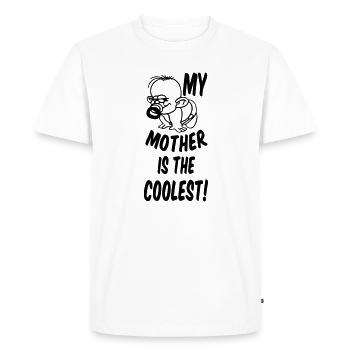 Coolest Mother Mère Fête des Mères Cadeau - T-shirt Premium bio Homme - blanc - Devant - Nico (187cm)