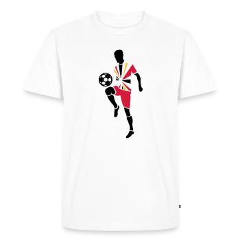 Soccer player with soccer ball - Men's Premium Organic T-Shirt - white - Front - Nico (187cm)