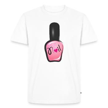 vernis rose à ongles dans le style graffiti avec coeur - T-shirt Premium bio Homme - blanc - Devant - Nico (187cm)